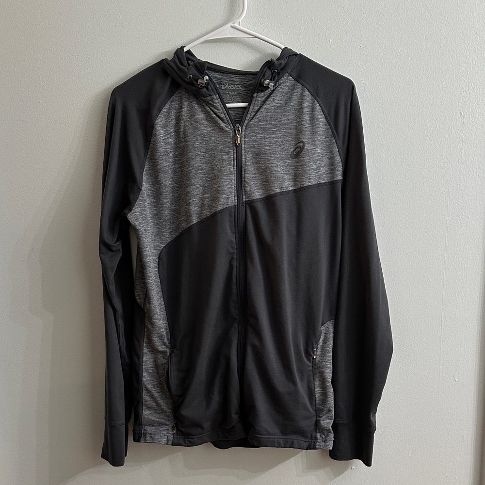 ASICS Men's Two-Tone Black and Gray Jacket